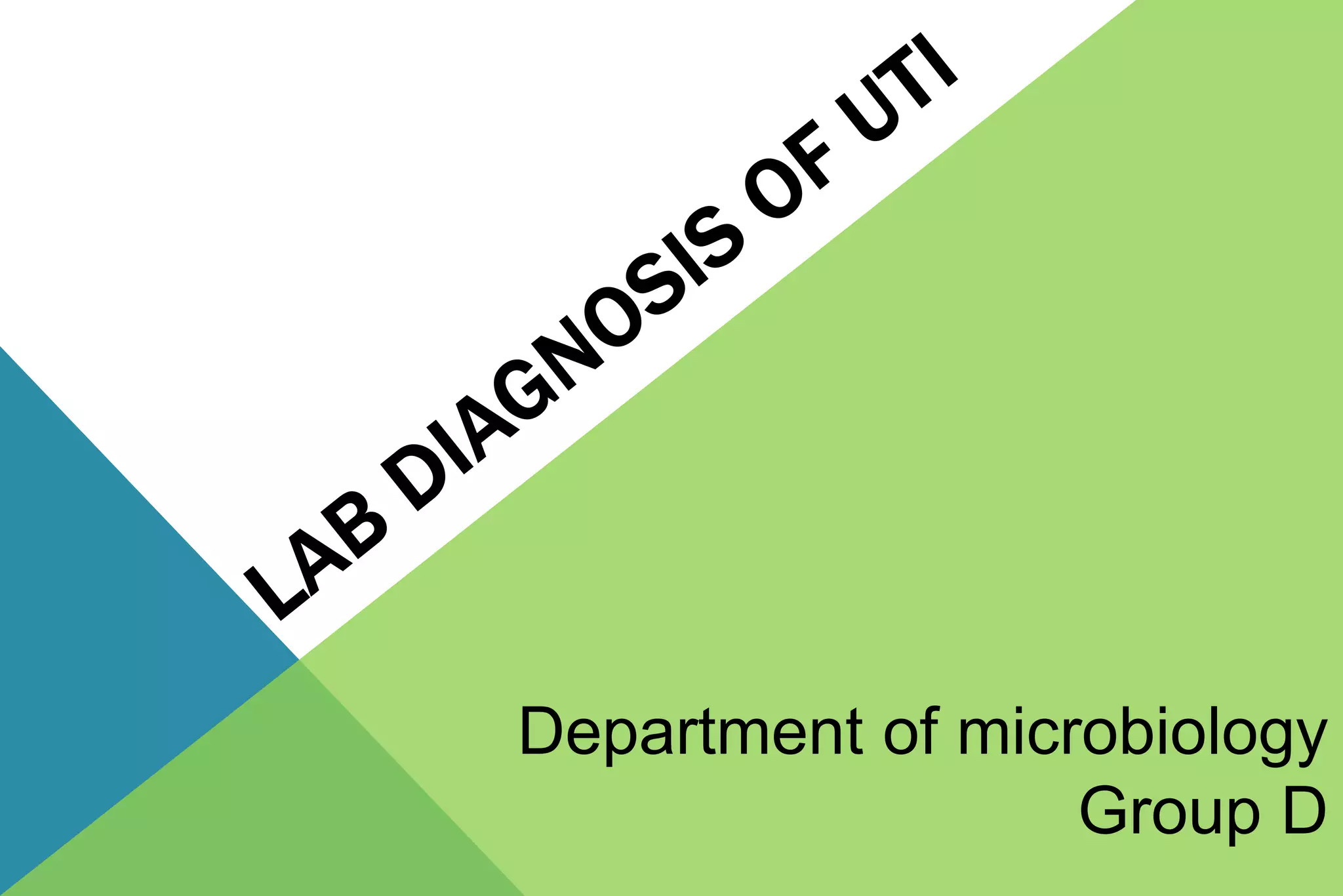 Laboratory diagnosis of urinary tract infection PPT