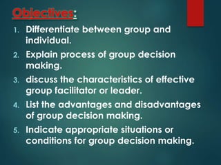 Group Decision Making Advantages And Disadvantages