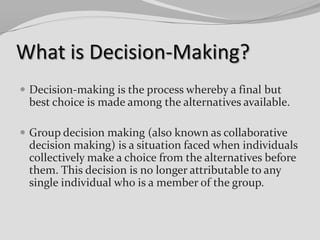 Group Decision Making