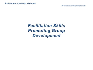 Facilitation Skills Promoting Group Development 