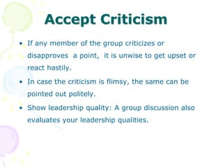How to Prepare for GDGD preparation involves three basic aspects:Group Speaking PreparationContent PreparationListening preparation