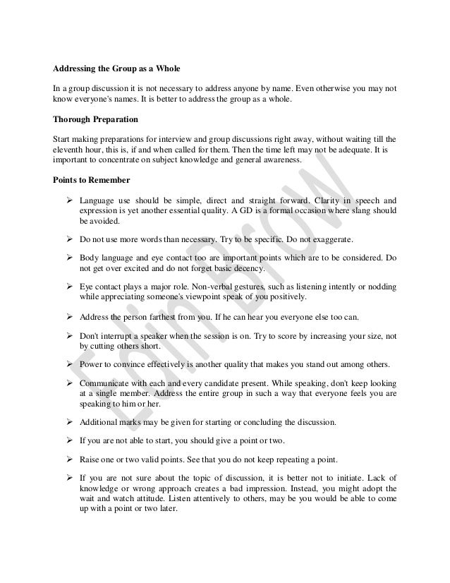 How To Write Group Discussion