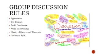  Appearance
 Eye Contact
 Avoid Dominance
 Avoid Interrupting
 Clarity of Speech and Thoughts
 Irrelevant Talk
 