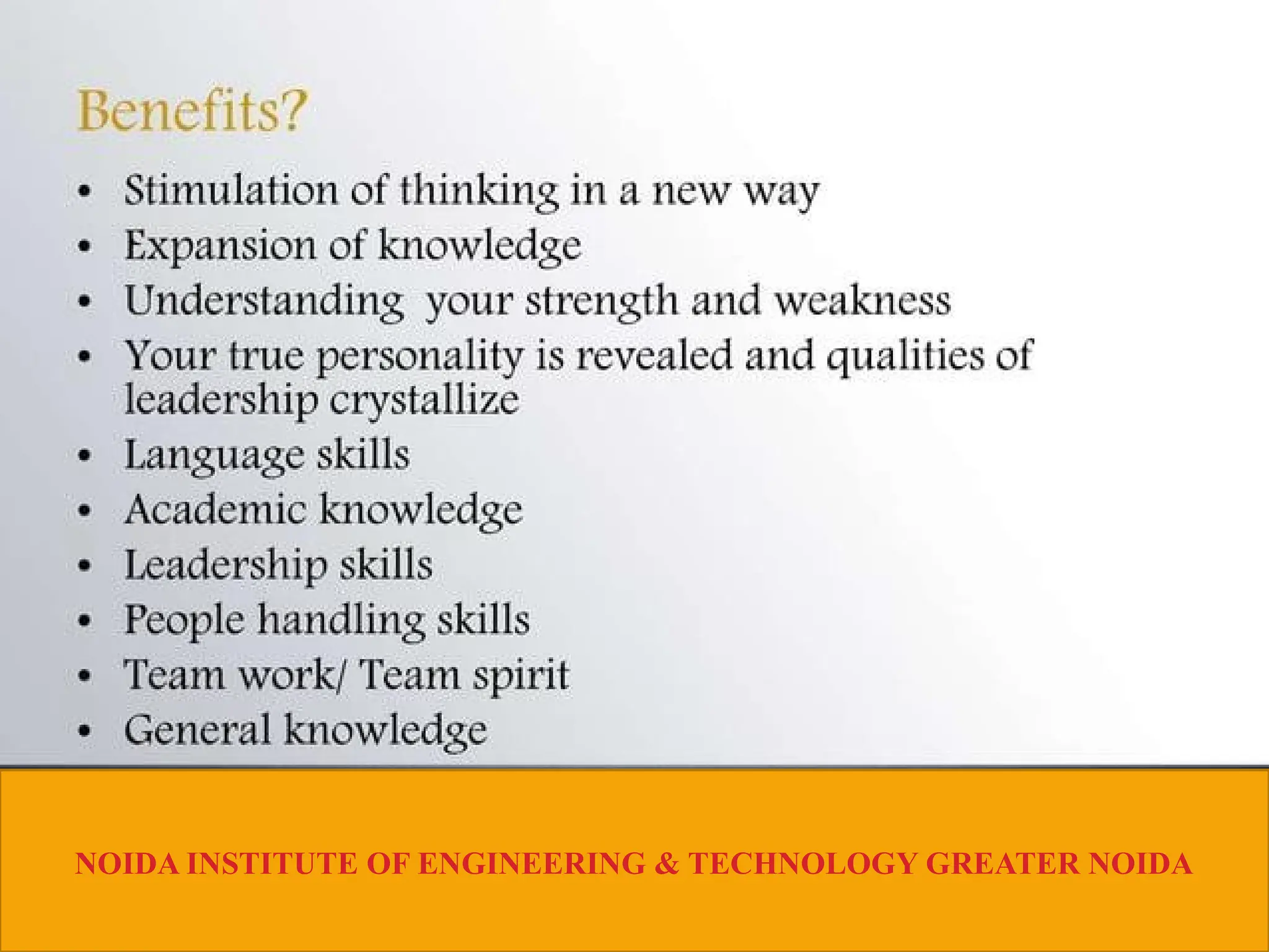 NOIDA INSTITUTE OF ENGINEERING & TECHNOLOGY GREATER NOIDA
 