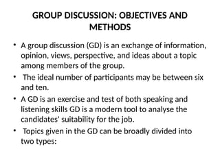 GROUP DISCUSSION.pptx GD FOR VARIOUS COURSES | PPTX