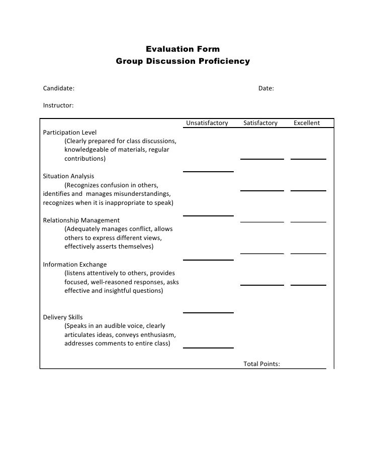 group discussion proficiency evaluation voice evaluation form