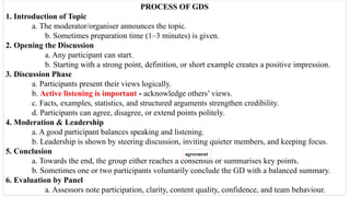 Group Discussions: Skills, Strategies, and Frameworks for Success | PPTX
