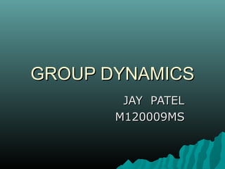 GROUP DYNAMICS
        JAY PATEL
       M120009MS
 