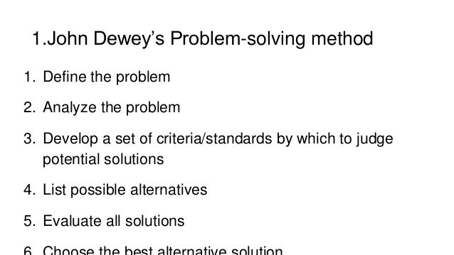 john dewey 5 steps problem solving