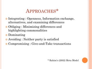 Rahim Model Group dynamics and conflict management | PDF