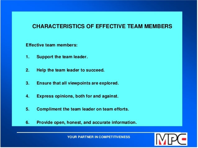 characteristics of a team leader