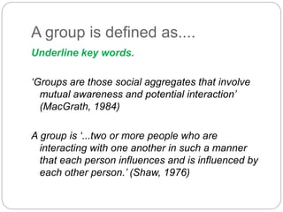 Group Dynamics I | PPT