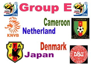 Group E Denmark Cameroon   Japan Netherland 