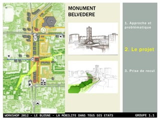1. Approche et
problématique
2. Le projet
3. Prise de recul
MONUMENT
BELVEDERE
 