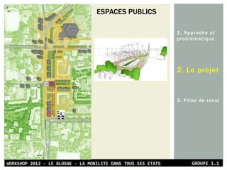 1. Approche et
problématique
2. Le projet
3. Prise de recul
ESPACES PUBLICS
 
