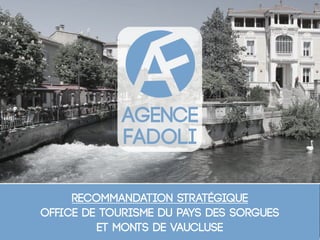 Recommandation stratégique
Ofﬁce de Tourisme du Pays des Sorgues
et Monts de Vaucluse
 