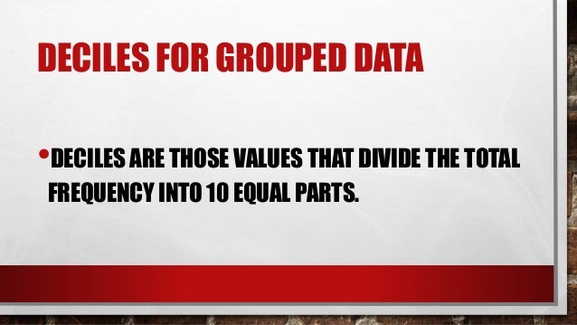Decile Measures Of Position For Grouped Data