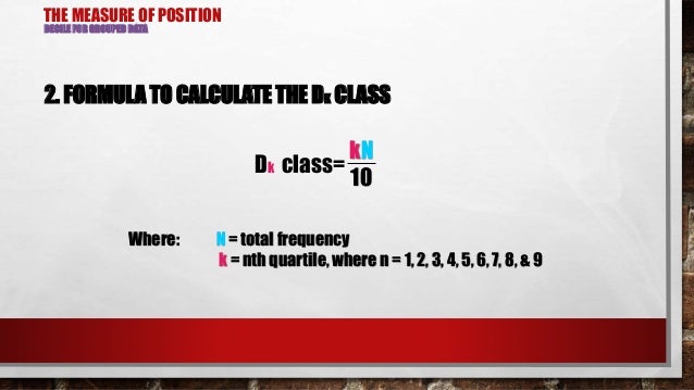 Decile Measures Of Position For Grouped Data