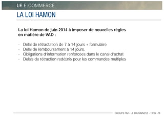 GROUPE FIM - LE EBUSINNESS - 12/14 -78
LA LOI HAMON
javascript:;
javascript:;
La loi Hamon de juin 2014 à imposer de nouve...