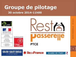Groupe de pilotage 
30 octobre 2014-11h00 
02 • TITRE DE LA PARTIE • 00.00.00 • RESTO PASSERELLE 
30/10/14 
RESTO PASSERELLE 
1 
 