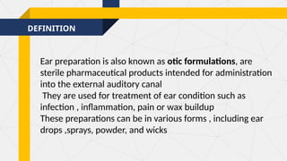 GROUP FOUR PHARMACOLOGY ASSIGNMENT EAR_PREPARATIONS[1].pptx