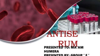 ANTISE
RUMPRESENTED TO: MA’AM
HUMERA
 