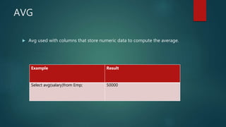 Group functions | PPTX