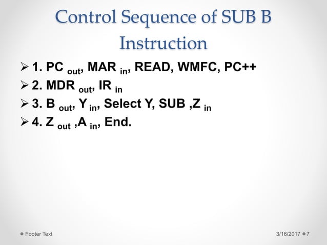 Control processing unit and control sequence of ADD and SUB | PPT