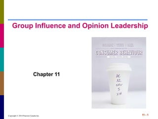Copyright © 2014 Pearson Canada Inc. 11 - 1
Group Influence and Opinion Leadership
Chapter 11
 