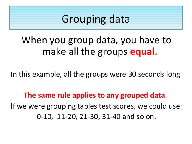 Grouping data