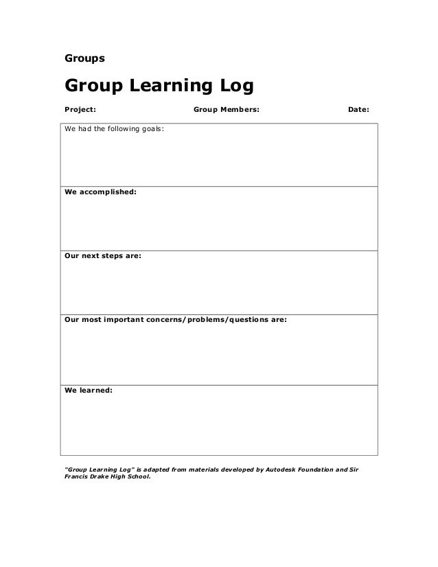 Group learning log
