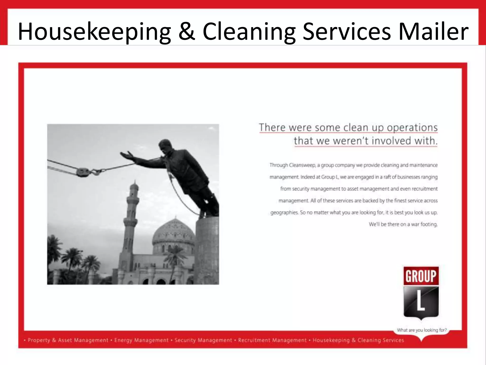 Housekeeping & Cleaning Services Mailer