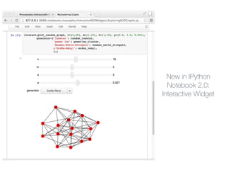 New in IPython
Notebook 2.0:
Interactive Widget
 