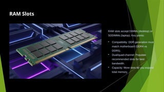 Understanding VRAM and Motherboard Components for PC Building | PPTX