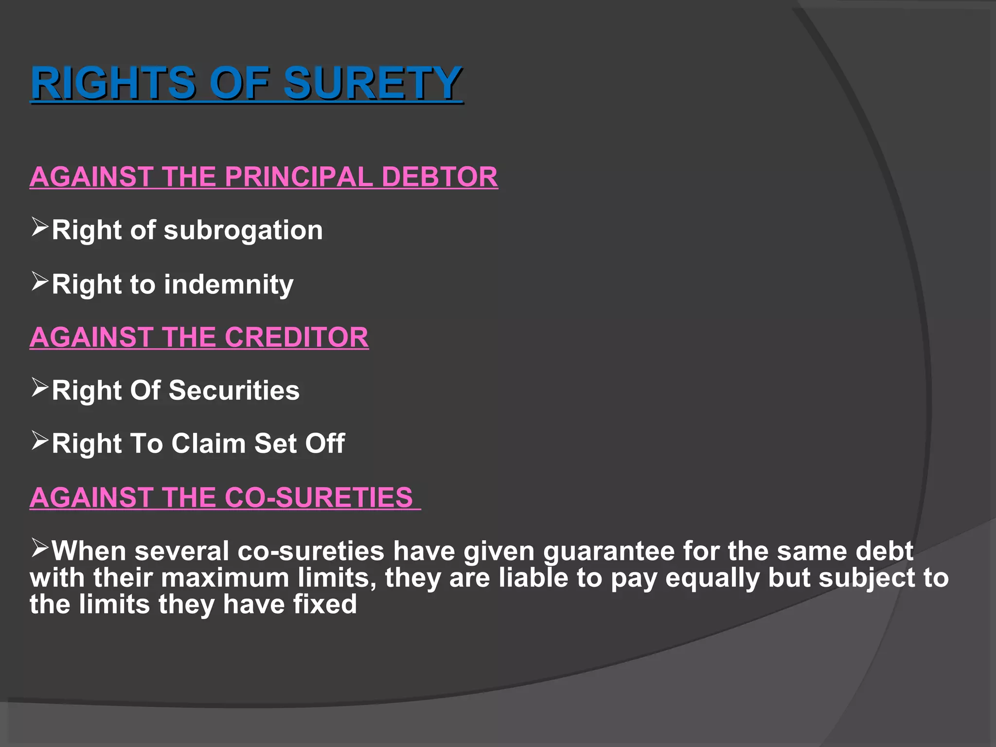 Guarantee Limit Special Contracts: Indemnity,Guarantee,Bailment and Pledge | PPT