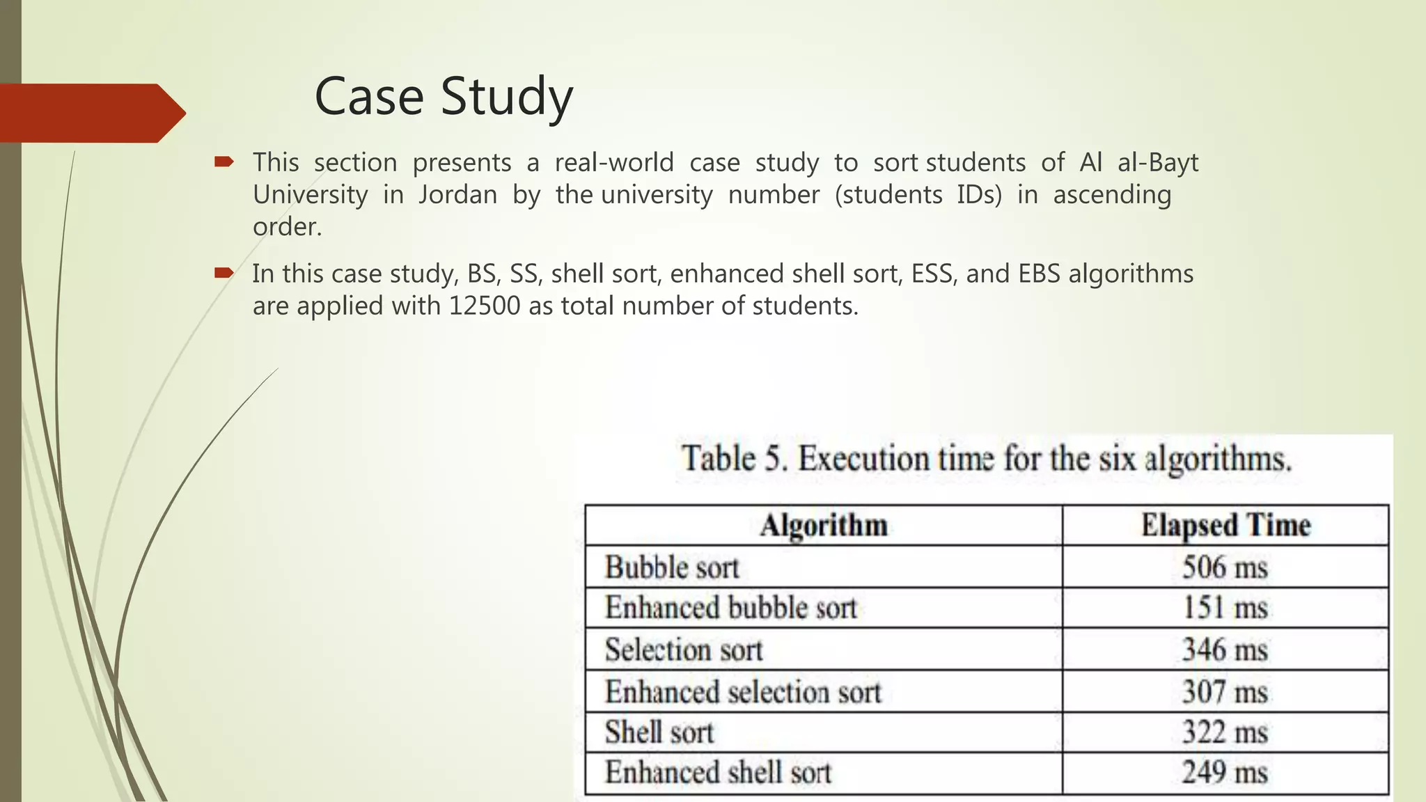 enhancement of sorting algorithm | PPT