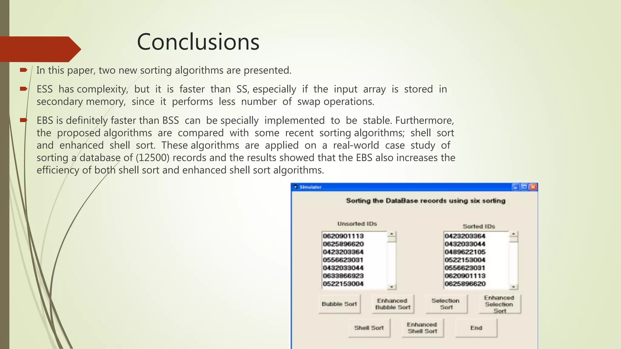 enhancement of sorting algorithm | PPT