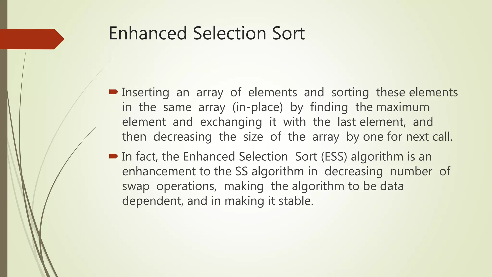 enhancement of sorting algorithm | PPT