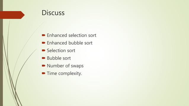 enhancement of sorting algorithm | PPT