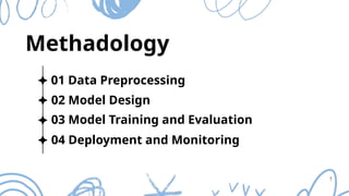 01 Data Preprocessing
02 Model Design
03 Model Training and Evaluation
04 Deployment and Monitoring
Methadology
7
 