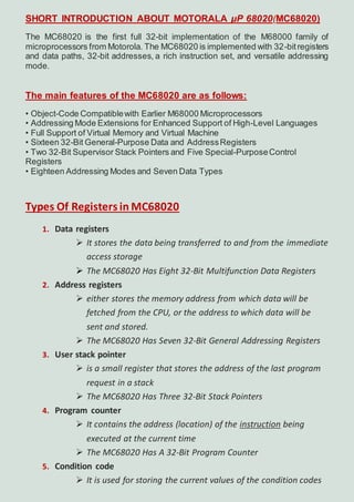 Microprocessor Motorola 68020 | PDF