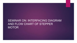 SEMINAR ON: INTERFACING DIAGRAM
AND FLOW CHART OF STEPPER
MOTOR
 