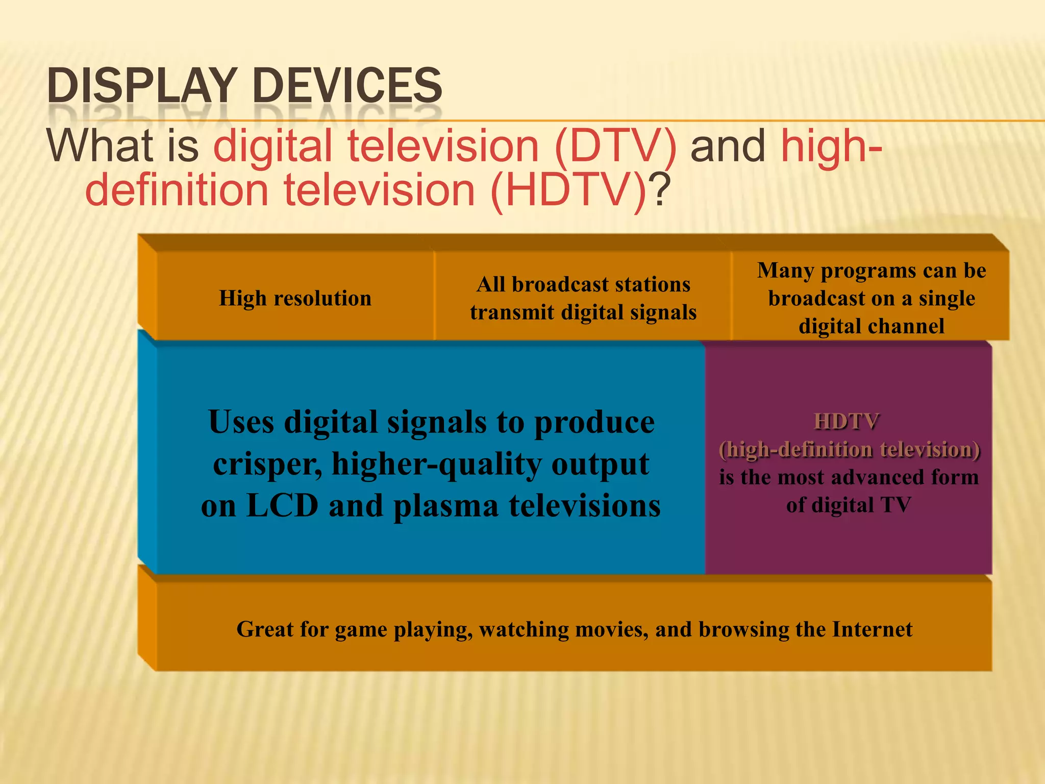 Notebook computer, Tablet PC, ultra personal computer, portable media player, smart phone, and PDADisplay DevicesWhat are some mobile devices that have LCD screens?