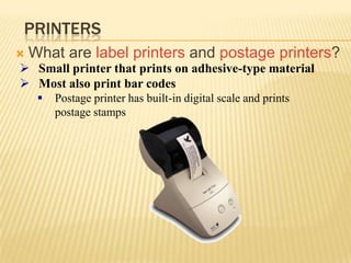PrintersWhat are the various ways to print documents and pictures?