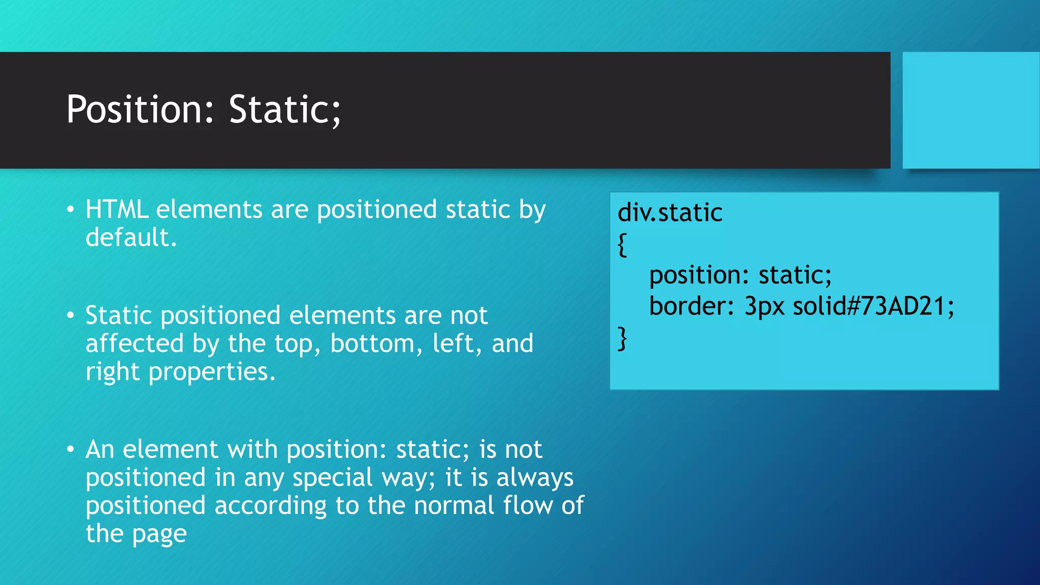 CSS Positioning and Features of CSS3 | PPTX