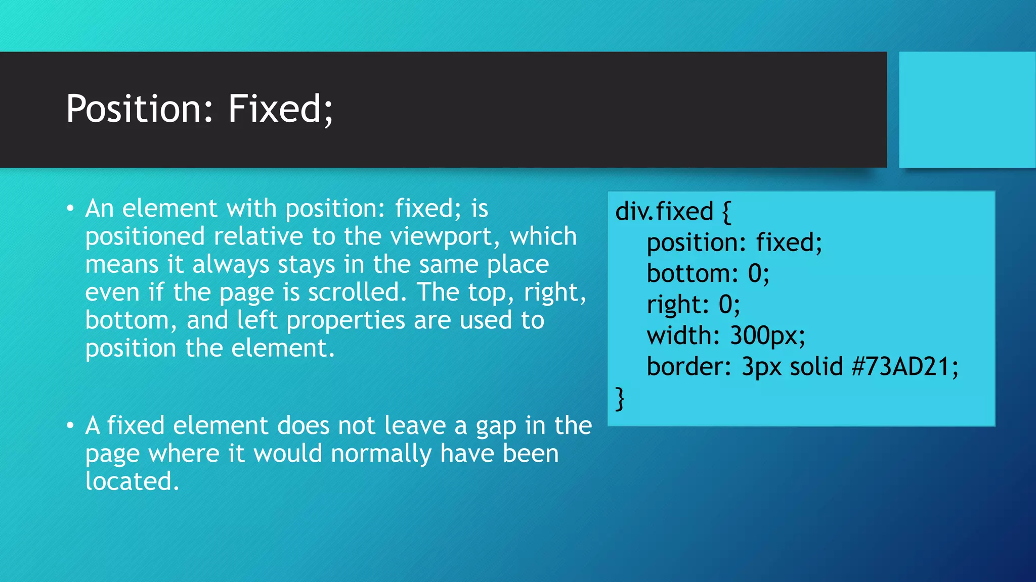 CSS Positioning and Features of CSS3 | PPT