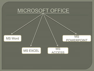 MS Word
MS EXCEL
MS
ACCESS
MS
POWERPOINT
 