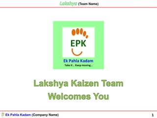 Ek Pahla Kadam (Company Name)
(Team Name)
1
 
