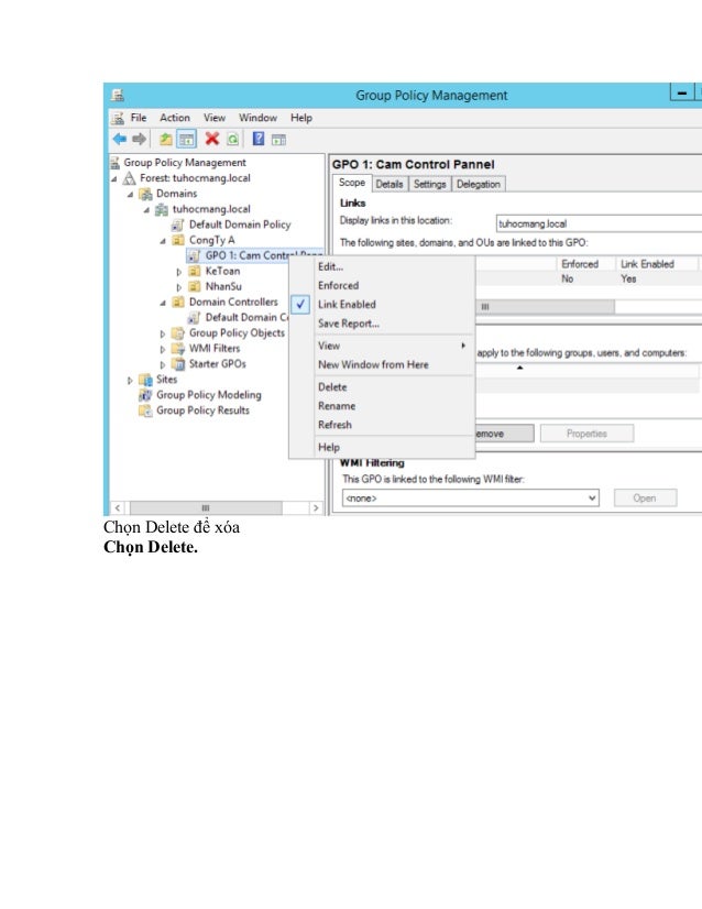 Group policy object p1