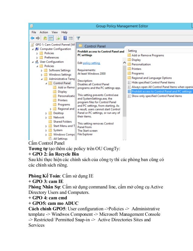 Group policy object p1